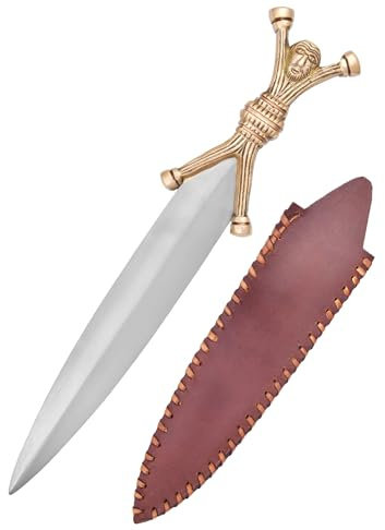 Battle-Merchant Keltischer Dolch mit Griff und Knauf in menschlicher Form | ungeschärft, Dekorative Kelten Replik für Antike Reenactment & Historische Darstellungen, Ausstellungsstück, ab 18