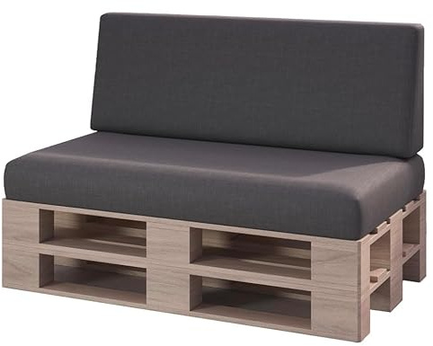sunnypillow Cuscino per Pallet con Rivestimento sfoderabile in Schiuma Fredda, Imbottitura per Pallet, Cuscino per Sedia, Schienale per Interni ed Esterni