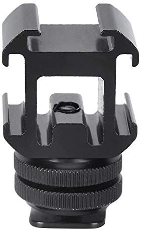 EBTOOLS Hot Shoe Base Mount Adapter Camera Hot Shoe Mount Adapter Camera Cold Shoe Mount Adapter 1/4'' Dual Layer Screw One for Three Hot Cold Shoe Base Fill Light Multifunction Bracket
