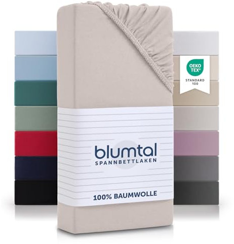 Blumtal® Basics Spannbettlaken 100% Baumwolle - Jersey 80x200 cm - Oeko-TEX Zertifiziert