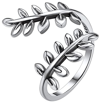 SILVERCUTE 925 Sterling Silber Offener Zehenring Blätter Design verstellbarer Fingerring Sommer Strandparty Poolparty Fußschmuck Accessoire für Damen Mädchen