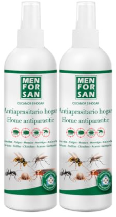 MENFORSAN Antiparasitario Hogar, Insectos, 250 ml - PACK de 2 (El embalaje puede variar)
