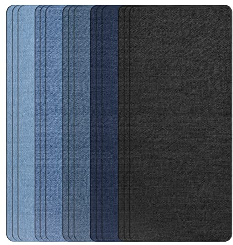 Patches à Repasser, 15 Pièces Patch en Jean, Autocollant Patch Denim, Patchs à Repasser Patchs en Jean, Patchs Tissu Thermocollant Jean, Patchs pour la Réparation de Jeans 28 x 12.5 cm