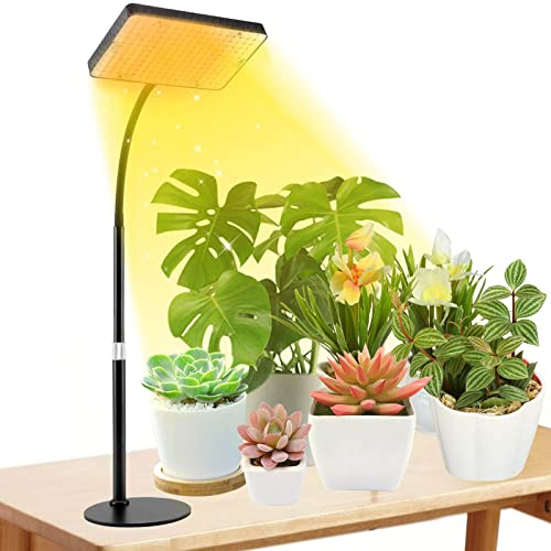 FECiDA Grow Lights for Indoor Plants, UV-IR Full Spectrum Desk LED Plant Grow Light, 25 Watt 2000 Lumen Houseplant Growing Lamp with On/Off Switch, 16-24 Adjustable Height, Daisy Chain Function