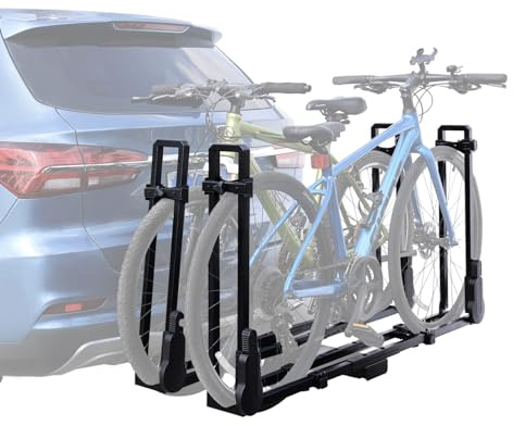 GATHERSKY Hitch Bike Rack 2-Bike Folding Hitch Mount Rack (2-Inch Receiver) Bike Carrier with 2 Arms Hitch Mount Bicycle Rack for Car SUV