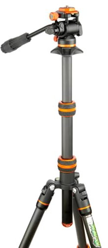 3 Legged Thing Brian Video Carbon Fibre Lightweight Compact Tripod Kit (Lava - Black/Orange)