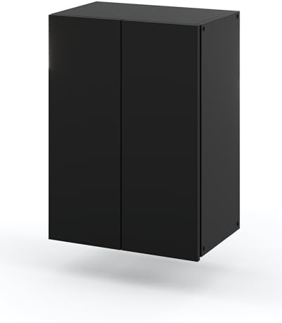 MRBLS_HOME MRBLS Badezimmerschrank (Schwarz Matt) – Hängeschrank Für Badezimmer - Wandschrank Badezimmer - 40 x 60 x 25 cm (B/H/T)