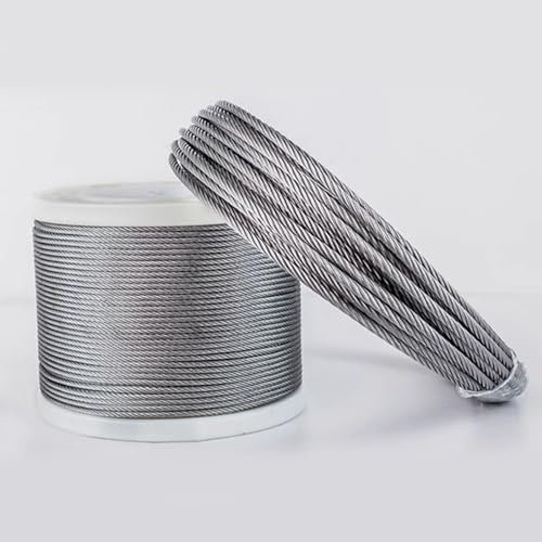 TEN-HIGH Wire Rope, Picture Wire Hanging Heavy Duty Wire Rope，7 x 7 Stranded Core, 316 Stainless Steel Wire Cable for Outdoor, Garden or Railing Decking DIY Balustrade, 1.2mm x 100m