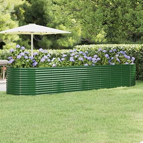 DYRJDJWIDHW Pot Plastique Plante,Pot Terre Cuite Grande Taille,Lit surélevé de Jardin Acier Enduit de Poudre 396x100x68cm VertConvient pour Les patios, Les balcons et Les Jardins