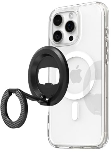 Spigen O-Mag Anneau Téléphone Magnétique pour MagSafe [Décapsuleur & Support Réglable] Compatible avec Accessoire MagSafe, iPhone 17 16 15 14 et Coque MagSafe pour Samsung S25, Pixelsnap pour Pixel 10