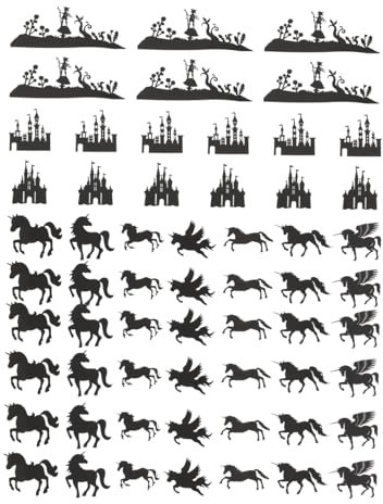 WHAMVOX Unicorn Cards for Jar Lights Diy Paper Cards 60pcs Mixed Styles Creative Fairy Decoration for Home Party and Holiday