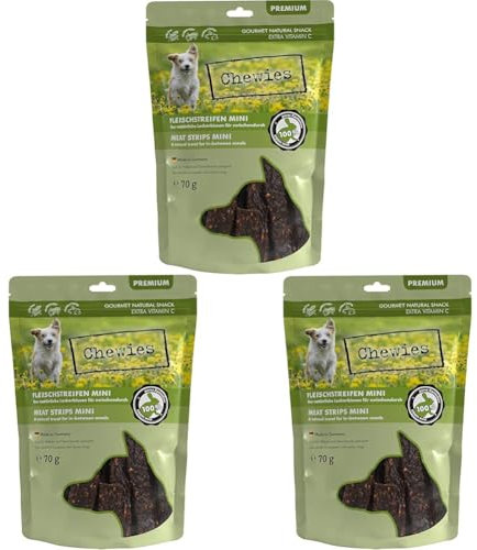 Fleischstreifen MINI Hundeleckerli aus 100% Kaninchenfleisch - 70 g - Snack für kleine Hunde - luftgetrocknete Kaninchen Kaustreifen - hypoallergen & getreidefrei - Dörrfleisch vom Kaninchen