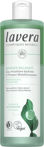 lavera Barrier Balance Mizellenwasser zweiphasig - alkoholfrei - parfümfrei - löst wasserfestes Make-up - sanft zur Hautbarriere - präbiotisch - vegan - Naturkosmetik - 400 ml