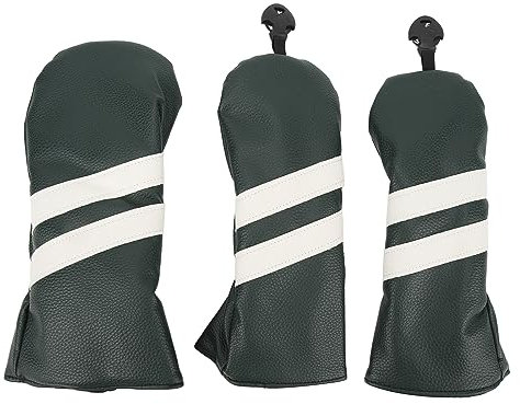 Nutriess Couvre-Chef de Golf pour conducteur de Golf Fairway Lame Hybride Mallet Putter Housse en Cuir de qualité supérieure Anti-poussière Étiquette rotative Robuste pour Le (2)
