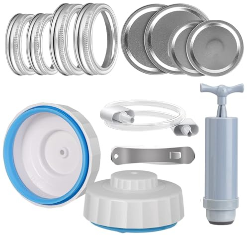 Sellado de vidrio de silicona - juego de sellado al vacío, tubo accesorio | Compatible con el kit de cierre al vacío para tarros de vidrio de ancha y normal