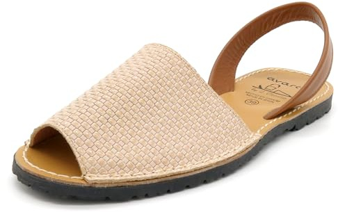 Avarca Sandalen Damen Leder Avarcas Menorquinas Ledersandalen Echtleder Menorca Schuhe Comfort Beige 40