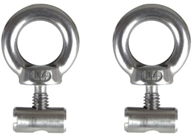 CMBXAQ 2 Pack Awning Rail Stoppers,304 Stainless Steel Awning End Stoppers Blocking Kit with M4 Lifting Eye Nut Ring Shape for Caravan Motorhome Campervan Tent