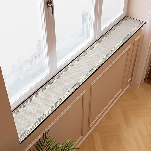 Dailify Absorbent Window Sill Protector Mat with Pattern, Household Windowsill Cover Decorative Pad, Non-skid Bay Window Trim Cushion, Easy to Cut(B,60cmx10cm (23 5/8x4))