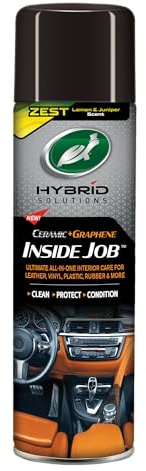 Turtle Wax Hybrid Solutions Inside Job Ceramic + Graphene Interior Cleaner 500ml ZEST Scent – All-in-One Dashboard, Leather, Plastic & Upholstery Surface Cleaner with UV Protection