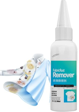 Smacchiatore antiruggine per vestiti, smacchiatore ruggine per tessuti per vestiti,Detergente per macchie ostinate su indumenti da 80 ml - Rimozione rapida e semplice o sporco, detergente per indument
