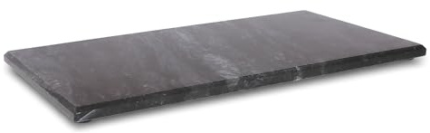 Argon Tableware Marble Serving Board - 32.5 x 17.5cm - Black Natural Stone Charcuterie, Cheese & Tapas Platter with Non-Slip Feet for Home, Café & Restaurant Use