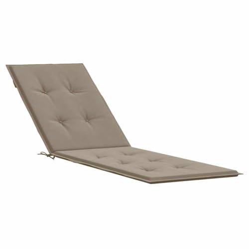 XHNIFBN Gartenstuhlauflage Hochlehner 180x50x4 cm Taupe - Komfortables Stuhlkissen aus Oxford-Gewebe für Gartenstühle, Terrassenstühle und Relaxsessel, Bequeme Polsterauflage mit Haltebändern