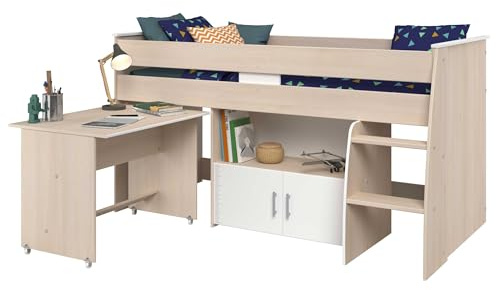 Parisot 2498 Comb Bett – Charly akazie hellblau/weiß Holz
