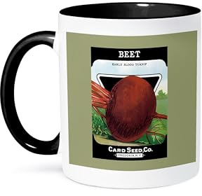 3dRose Beet Early Blood Turnip Seed Packet from Card Seed Company 11oz Two-Tone Black Mug