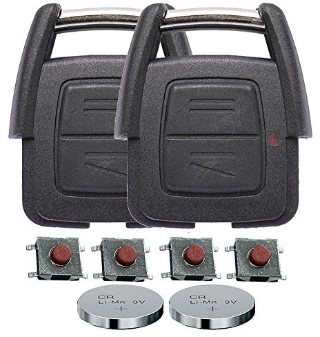 Repair Reparatur Satz Gehäuse Funkschlüssel Fernbedienung Autoschlüssel 2X 2 Tasten Gehäuse 4X Mikrotaster 2X CR2032 Batterie kompatibel mit Opel