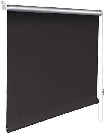Sonnenschutz-HH® - Mini Thermo Verdunkelungsrollo Thermorollo Minirollo Rollo KLEMMFIX Seitenzugrollo Kettenzugrollo inkl. Klemmträger ohne Bohren - Außenmaß Breite 105 x 110 cm Höhe - dunkelgrau