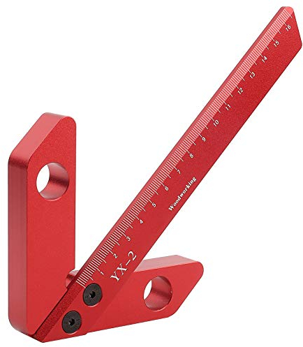 45/90 Grad Winkel Linie Messgerät, genaue Ablesung, Premium Aluminiumlegierung, Centerline Messwerkzeug, Runde Herz Lineal, Runde Herz Messgerät, tragbares DIY Holzbearbeitungswerkzeug