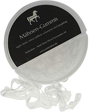 Animalon - Gomas de silicona para crines | gomas trenzadas para caballo | trenzado suave con gomas resistentes | Accesorio ideal para caballos (300 unidades, transparente)
