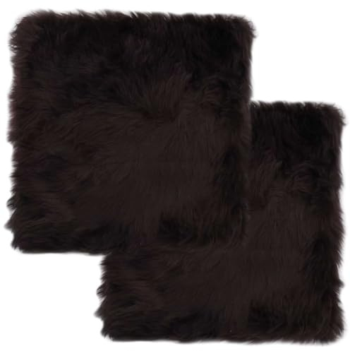 vidaXL 2X Stuhlauflage Sitzauflage Fellauflage Sitzpolster Sitzkissen Stuhlkissen Braun 40x40cm Echtes Schaffell Lammfell Öko Lamm Echtfell