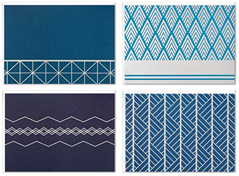 Hallmark Blank Cards Assortment, Geometric Silver Foil (40 Note Cards with Envelopes)