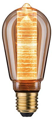 Paulmann 28830 LED Lampe InnerGlow Innenkolben mit Ringmuster 120lm 3,6 Watt dimmbar Beleuchtung Gold Vintage Glas 1800 K E27 Leuchtmittel