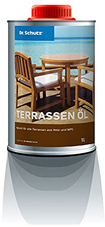 Dr. Schutz Terrassenöl 1 L | Holzöl aussen für alle Hölzer und WPC im Außenbereich | naturölbasierte Holz Imprägnierung | Schutz vor Feuchtigkeit | Holzöl farblos für Terrassendielen | Holzschutz