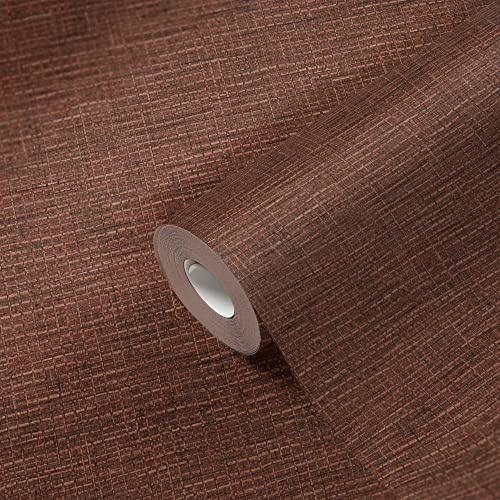 Livingwalls Papier peint texturé rouge uni 385271 - Aspect textile - 10,05 x 0,53 m - Fabriqué en Allemagne