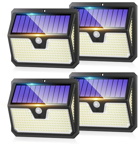 Seklin Outdoor Solar Lights, 238 LED Solar Security Lights and 3 Modes Motion Sensor 270° Wide Angle Solar Powered Lights IP65 Waterproof Solar Wall Light for Front Door Yard Garage Garden