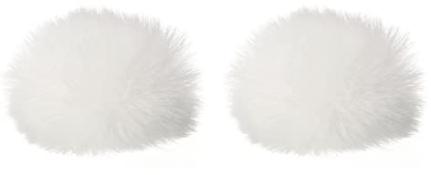 PATIKIL 2Pack Pelzig Mikrofon Windschutz für Innen Draußen 7mmx60mm Weiß | Mini Mikrofon Windschutzscheibe, Mit Lavalier Mikrofonen