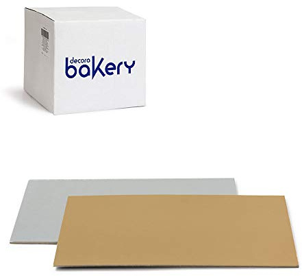 Decora, 5933024 100 Kuchenteller 45 x 35 x 1 H mm, Farbe Gold und Silber, aus Karton, beschichtet mit wasserdichter Folie, ideal zum Präsentieren und Servieren von Desserts