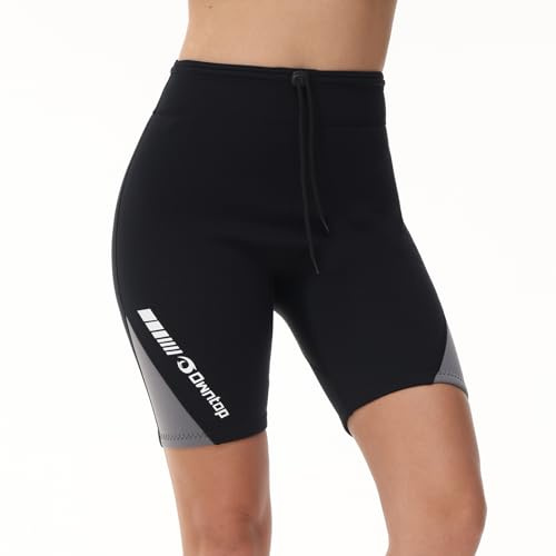 Owntop Pantalones de Traje de Neopreno para Mujeres - Shorts de Traje de Neopreno de 2mm, Mantén el Calor para Surf Snorkel Natación Pantalones de Neopreno para Buceo, Mujer Gris XL