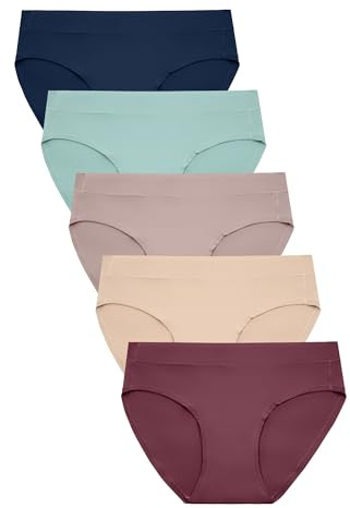 Kindred Bravely Women's Sustainable Brief Panty 5 Pack | Comfortable Maternity & Postpartum Underwear (Assorted, X-Small/Small)