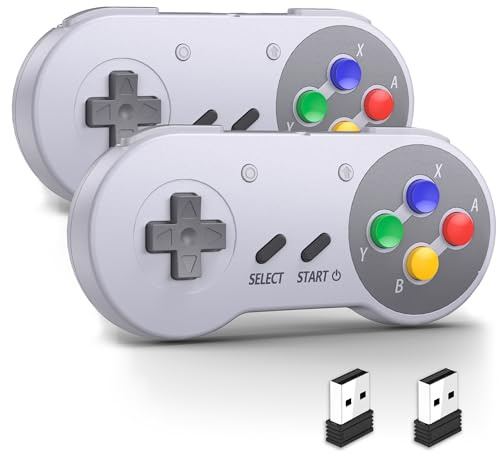 miadore 2 PCS Manette SNES sans fil pour Switch/Switch 2/OLED/Lite | manette PC avec récepteur USB 2,4 GHz,Rechargeable,Compatible avec PC Windows,Mac OS,Android,Steam Deck,Raspberry Pi