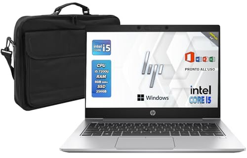 HP ProBook 640 G4 Silver, Pc portatile i5 7th, fino a 3.10 ghz, ram 8GB, SSD 256 gb, Notebook 14 pollici, wi fi, Windows 11 pro, borsa inclusa (Ricondizionato)