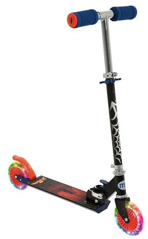 Spiderman Trottinette Lumineuse à 2 Roues pour Enfants | sous Licence Officielle Unisexe | Trottinette Pliable et réglable à Deux Roues | À partir de 5 Ans