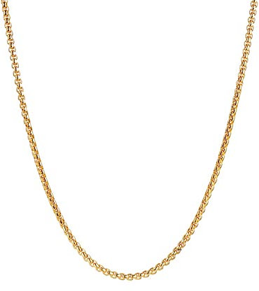 KnBoB Modeschmuck, Gold Kette Edelstahl Halskette für Damen Herren 60 cm