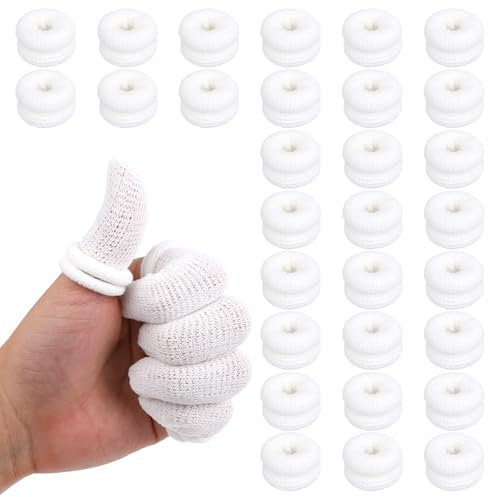 30 Stück Fingerverband Elastisch Fingerlinge Fingerpflaster Atmungsaktiv Fingerbandage Fingerschutz Daumenverband Baumwolle Für Fingerverstauchungen Erste Hilfe VerbrüHungsschutz Gartenarbeit
