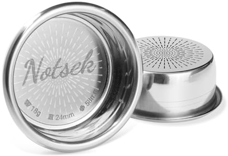 NOTSEK 58mm Precision Filter Basket for Double Espresso, 304 Stainless Steel, 58mm Portafilter (H24)