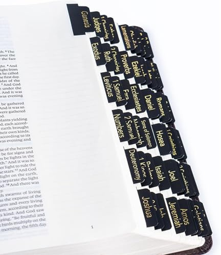 TELAIN Registro biblico, 72 registri biblici laminati per donne e uomini, facile da leggere e installare, registro biblico ad alta pressione, accessori per studio biblico (nero)