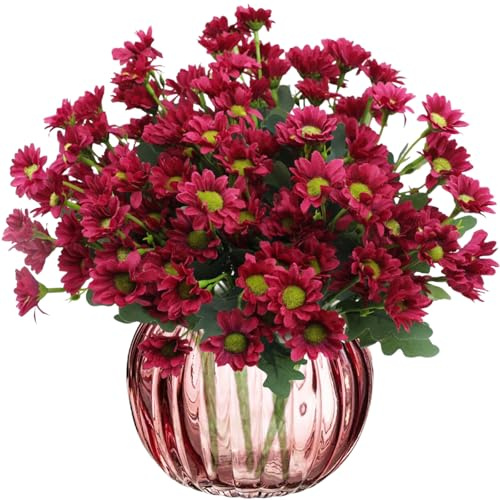 astylishome Flores artificiales para exteriores, geranios vintage, ramos de flores artificiales de seda, decoración de boda, mesa del hogar, cocina, oficina, jardín, plantas verdes nupciales 3611